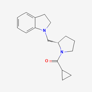molecular formula C17H22N2O B7683153 cyclopropyl-[(2S)-2-(2,3-dihydroindol-1-ylmethyl)pyrrolidin-1-yl]methanone 