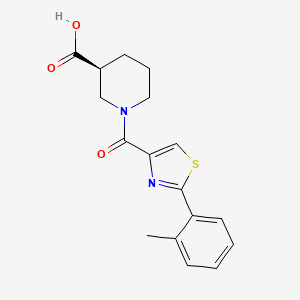 molecular formula C17H18N2O3S B7683168 (3S)-1-[2-(2-methylphenyl)-1,3-thiazole-4-carbonyl]piperidine-3-carboxylic acid 