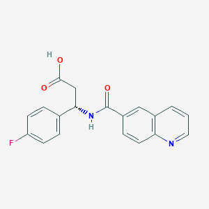 molecular formula C19H15FN2O3 B7683182 (3S)-3-(4-fluorophenyl)-3-(quinoline-6-carbonylamino)propanoic acid 