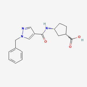 molecular formula C17H19N3O3 B7683189 (1S,3R)-3-[(1-benzylpyrazole-4-carbonyl)amino]cyclopentane-1-carboxylic acid 