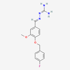 molecular formula C16H17FN4O2 B7683196 2-[(E)-[4-[(4-fluorophenyl)methoxy]-3-methoxyphenyl]methylideneamino]guanidine 