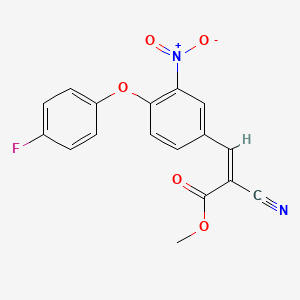 molecular formula C17H11FN2O5 B7683218 Methyl (2Z)-2-cyano-3-[4-(4-fluorophenoxy)-3-nitrophenyl]prop-2-enoate 