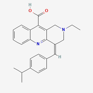 (4Z)-2-ethyl-4-[(4-propan-2-ylphenyl)methylidene]-1,3-dihydrobenzo[b][1,6]naphthyridine-10-carboxylic acid