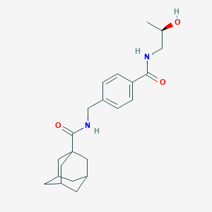 molecular formula C22H30N2O3 B7683239 N-[[4-[[(2R)-2-hydroxypropyl]carbamoyl]phenyl]methyl]adamantane-1-carboxamide 