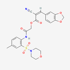 molecular formula C24H23N3O8S B7683251 [2-(4-methyl-2-morpholin-4-ylsulfonylanilino)-2-oxoethyl] (Z)-3-(1,3-benzodioxol-5-yl)-2-cyanoprop-2-enoate 