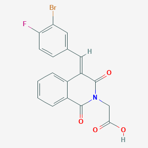2-[(4E)-4-[(3-bromo-4-fluorophenyl)methylidene]-1,3-dioxoisoquinolin-2-yl]acetic acid