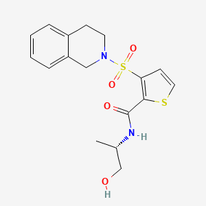 molecular formula C17H20N2O4S2 B7683265 3-(3,4-dihydro-1H-isoquinolin-2-ylsulfonyl)-N-[(2S)-1-hydroxypropan-2-yl]thiophene-2-carboxamide 