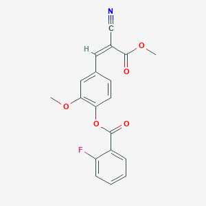 molecular formula C19H14FNO5 B7683298 [4-[(Z)-2-cyano-3-methoxy-3-oxoprop-1-enyl]-2-methoxyphenyl] 2-fluorobenzoate 