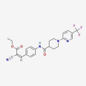 molecular formula C24H23F3N4O3 B7683300 ethyl (Z)-2-cyano-3-[4-[[1-[5-(trifluoromethyl)pyridin-2-yl]piperidine-4-carbonyl]amino]phenyl]prop-2-enoate 