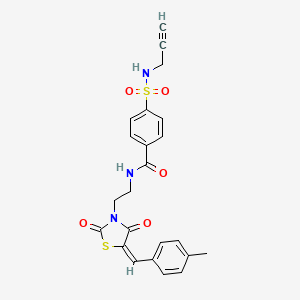 N-[2-[(5E)-5-[(4-methylphenyl)methylidene]-2,4-dioxo-1,3-thiazolidin-3-yl]ethyl]-4-(prop-2-ynylsulfamoyl)benzamide