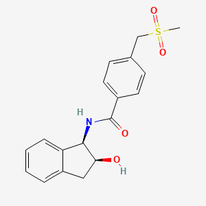 molecular formula C18H19NO4S B7683305 N-[(1R,2S)-2-hydroxy-2,3-dihydro-1H-inden-1-yl]-4-(methylsulfonylmethyl)benzamide 
