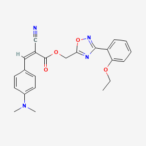 molecular formula C23H22N4O4 B7683322 [3-(2-ethoxyphenyl)-1,2,4-oxadiazol-5-yl]methyl (Z)-2-cyano-3-[4-(dimethylamino)phenyl]prop-2-enoate 