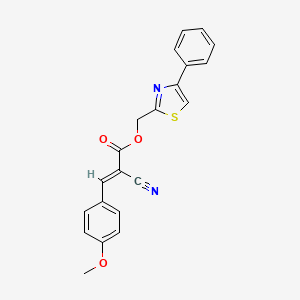 molecular formula C21H16N2O3S B7683338 (4-phenyl-1,3-thiazol-2-yl)methyl (E)-2-cyano-3-(4-methoxyphenyl)prop-2-enoate 