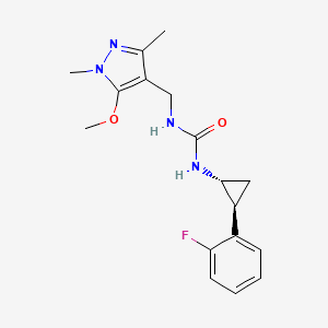 molecular formula C17H21FN4O2 B7683339 1-[(1R,2S)-2-(2-fluorophenyl)cyclopropyl]-3-[(5-methoxy-1,3-dimethylpyrazol-4-yl)methyl]urea 