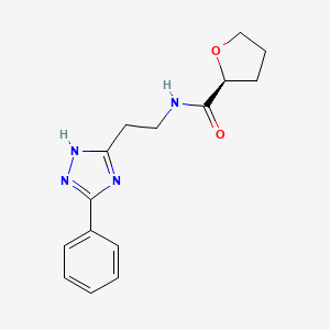 molecular formula C15H18N4O2 B7683349 (2S)-N-[2-(3-phenyl-1H-1,2,4-triazol-5-yl)ethyl]oxolane-2-carboxamide 