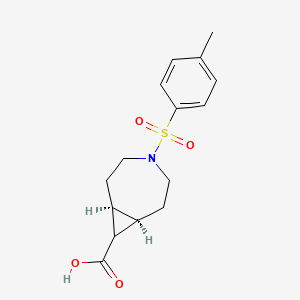 molecular formula C15H19NO4S B7683350 (1R,7S)-4-(4-methylphenyl)sulfonyl-4-azabicyclo[5.1.0]octane-8-carboxylic acid 