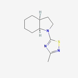 molecular formula C11H17N3S B7683359 5-[(3aS,7aS)-2,3,3a,4,5,6,7,7a-octahydroindol-1-yl]-3-methyl-1,2,4-thiadiazole 