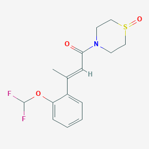molecular formula C15H17F2NO3S B7683369 (E)-3-[2-(difluoromethoxy)phenyl]-1-(1-oxo-1,4-thiazinan-4-yl)but-2-en-1-one 