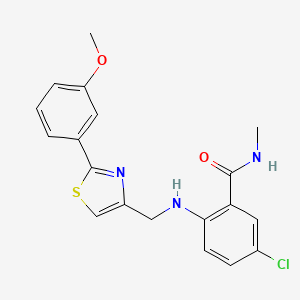 molecular formula C19H18ClN3O2S B7683373 5-chloro-2-[[2-(3-methoxyphenyl)-1,3-thiazol-4-yl]methylamino]-N-methylbenzamide 