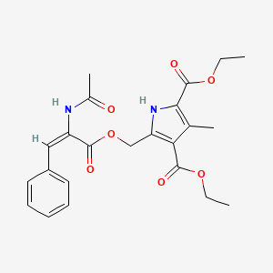 diethyl 5-[[(E)-2-acetamido-3-phenylprop-2-enoyl]oxymethyl]-3-methyl-1H-pyrrole-2,4-dicarboxylate