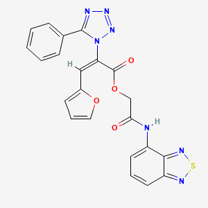 molecular formula C22H15N7O4S B7683392 [2-(2,1,3-benzothiadiazol-4-ylamino)-2-oxoethyl] (E)-3-(furan-2-yl)-2-(5-phenyltetrazol-1-yl)prop-2-enoate 