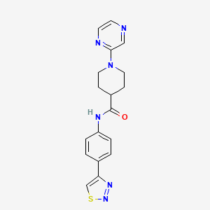 molecular formula C18H18N6OS B7683394 1-pyrazin-2-yl-N-[4-(thiadiazol-4-yl)phenyl]piperidine-4-carboxamide 