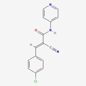 molecular formula C15H10ClN3O B7683426 (E)-3-(4-Chlorophenyl)-2-cyano-N-pyridin-4-ylprop-2-enamide 
