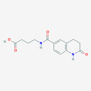 molecular formula C14H16N2O4 B7683433 4-[(2-oxo-3,4-dihydro-1H-quinoline-6-carbonyl)amino]butanoic acid 