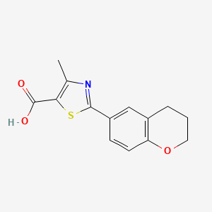 molecular formula C14H13NO3S B7683435 2-(3,4-dihydro-2H-chromen-6-yl)-4-methyl-1,3-thiazole-5-carboxylic acid 