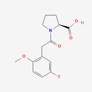 molecular formula C14H16FNO4 B7683445 (2S)-1-[2-(5-fluoro-2-methoxyphenyl)acetyl]pyrrolidine-2-carboxylic acid 