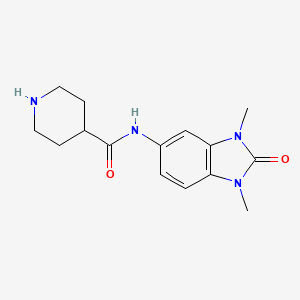 molecular formula C15H20N4O2 B7683460 N-(1,3-dimethyl-2-oxobenzimidazol-5-yl)piperidine-4-carboxamide 