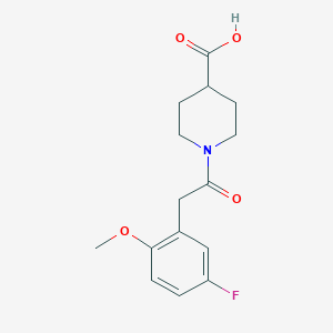molecular formula C15H18FNO4 B7683461 1-[2-(5-Fluoro-2-methoxyphenyl)acetyl]piperidine-4-carboxylic acid 