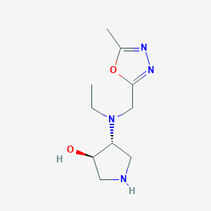 molecular formula C10H18N4O2 B7683464 (3R,4R)-4-[ethyl-[(5-methyl-1,3,4-oxadiazol-2-yl)methyl]amino]pyrrolidin-3-ol 