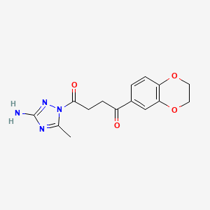 molecular formula C15H16N4O4 B7683471 1-(3-Amino-5-methyl-1,2,4-triazol-1-yl)-4-(2,3-dihydro-1,4-benzodioxin-6-yl)butane-1,4-dione 