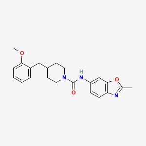 molecular formula C22H25N3O3 B7683477 4-[(2-methoxyphenyl)methyl]-N-(2-methyl-1,3-benzoxazol-6-yl)piperidine-1-carboxamide 