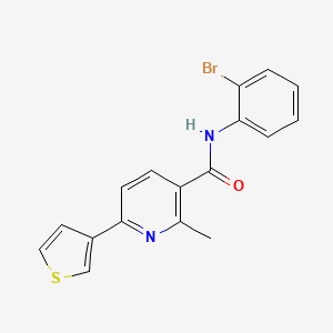 molecular formula C17H13BrN2OS B7683490 N-(2-bromophenyl)-2-methyl-6-thiophen-3-ylpyridine-3-carboxamide 