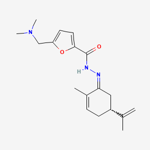 molecular formula C18H25N3O2 B7683493 5-[(dimethylamino)methyl]-N-[(Z)-[(5R)-2-methyl-5-prop-1-en-2-ylcyclohex-2-en-1-ylidene]amino]furan-2-carboxamide 