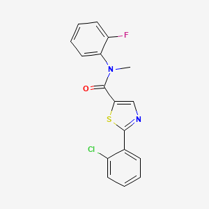 molecular formula C17H12ClFN2OS B7683507 2-(2-chlorophenyl)-N-(2-fluorophenyl)-N-methyl-1,3-thiazole-5-carboxamide 