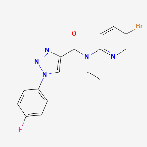 molecular formula C16H13BrFN5O B7683513 N-(5-bromopyridin-2-yl)-N-ethyl-1-(4-fluorophenyl)triazole-4-carboxamide 