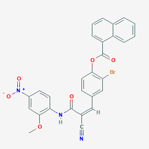 molecular formula C28H18BrN3O6 B7683517 [2-bromo-4-[(Z)-2-cyano-3-(2-methoxy-4-nitroanilino)-3-oxoprop-1-enyl]phenyl] naphthalene-1-carboxylate 