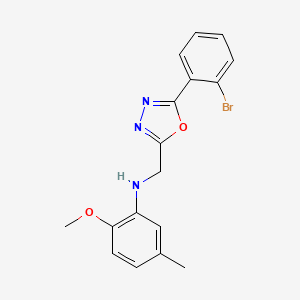 molecular formula C17H16BrN3O2 B7683519 N-[[5-(2-bromophenyl)-1,3,4-oxadiazol-2-yl]methyl]-2-methoxy-5-methylaniline 