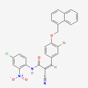 molecular formula C27H17BrClN3O4 B7683539 (Z)-3-[3-bromo-4-(naphthalen-1-ylmethoxy)phenyl]-N-(4-chloro-2-nitrophenyl)-2-cyanoprop-2-enamide 