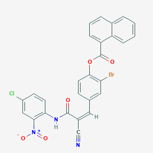 molecular formula C27H15BrClN3O5 B7683549 [2-bromo-4-[(Z)-3-(4-chloro-2-nitroanilino)-2-cyano-3-oxoprop-1-enyl]phenyl] naphthalene-1-carboxylate 
