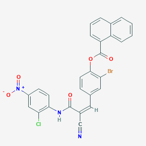 molecular formula C27H15BrClN3O5 B7683553 [2-bromo-4-[(Z)-3-(2-chloro-4-nitroanilino)-2-cyano-3-oxoprop-1-enyl]phenyl] naphthalene-1-carboxylate 
