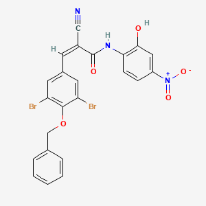 (Z)-2-cyano-3-(3,5-dibromo-4-phenylmethoxyphenyl)-N-(2-hydroxy-4-nitrophenyl)prop-2-enamide