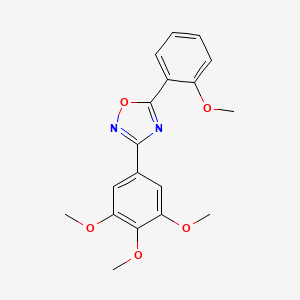 molecular formula C18H18N2O5 B7683590 5-(2-methoxyphenyl)-3-(3,4,5-trimethoxyphenyl)-1,2,4-oxadiazole 
