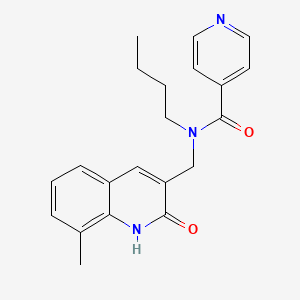 molecular formula C21H23N3O2 B7683602 N-butyl-N-((2-hydroxy-8-methylquinolin-3-yl)methyl)isonicotinamide 
