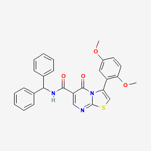 molecular formula C28H23N3O4S B7683618 N-(2,4-difluorophenyl)-3-(2,5-dimethoxyphenyl)-5-oxo-5H-[1,3]thiazolo[3,2-a]pyrimidine-6-carboxamide 