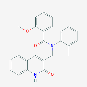 molecular formula C25H22N2O3 B7683628 N-((2-hydroxyquinolin-3-yl)methyl)-2-methoxy-N-(o-tolyl)benzamide 