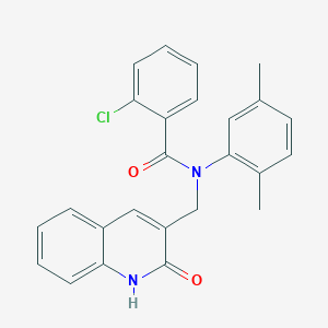 molecular formula C25H21ClN2O2 B7683634 2-chloro-N-(2,5-dimethylphenyl)-N-((2-hydroxyquinolin-3-yl)methyl)benzamide 